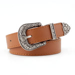 Hup Women Black Leather Western Cowgirl Waist Belt Metal Buckle Waistband New Hot Belts For Women Luxury Designer Brand