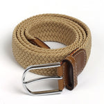 Men Elastic Stretch Waist Belt Black Canvas Stretch Braided Elastic Woven Leather Belt Wide Hot Metal Stretch Belt For Men